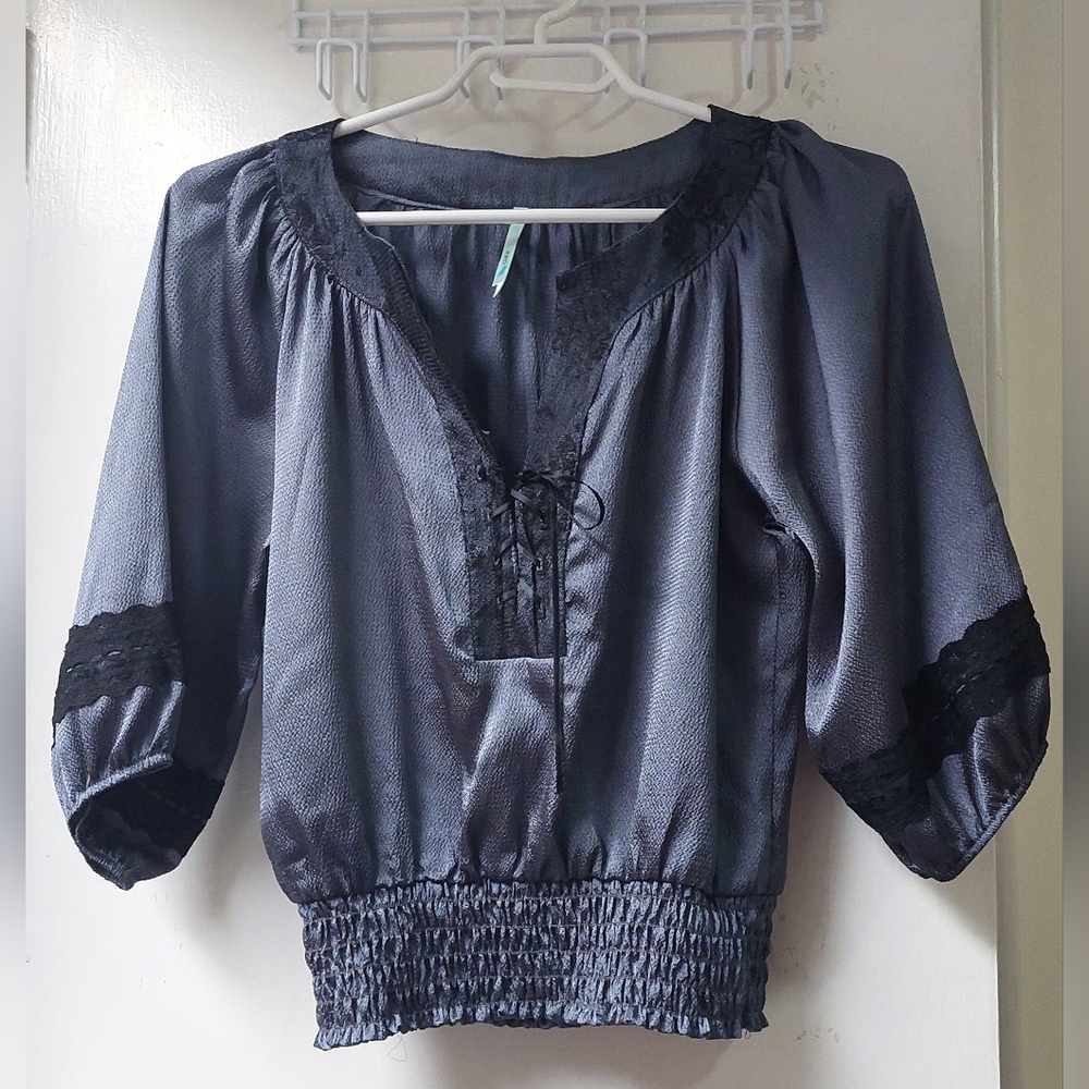 Elegant Black and Gray Women's Top
